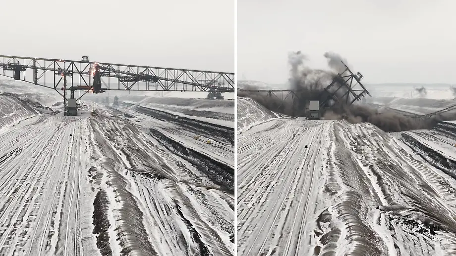 Sprengung der Förderbrücke F60 in Jänschwalde