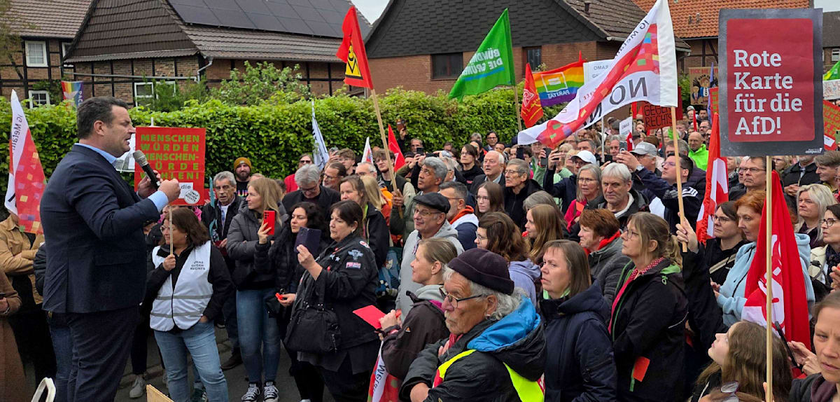 Demonstration gegen AfD-Auftritt in Peine