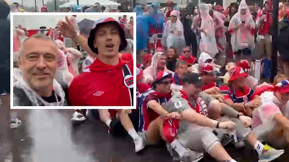 Rudern im Regen: Norwegische Fans in New Jersey