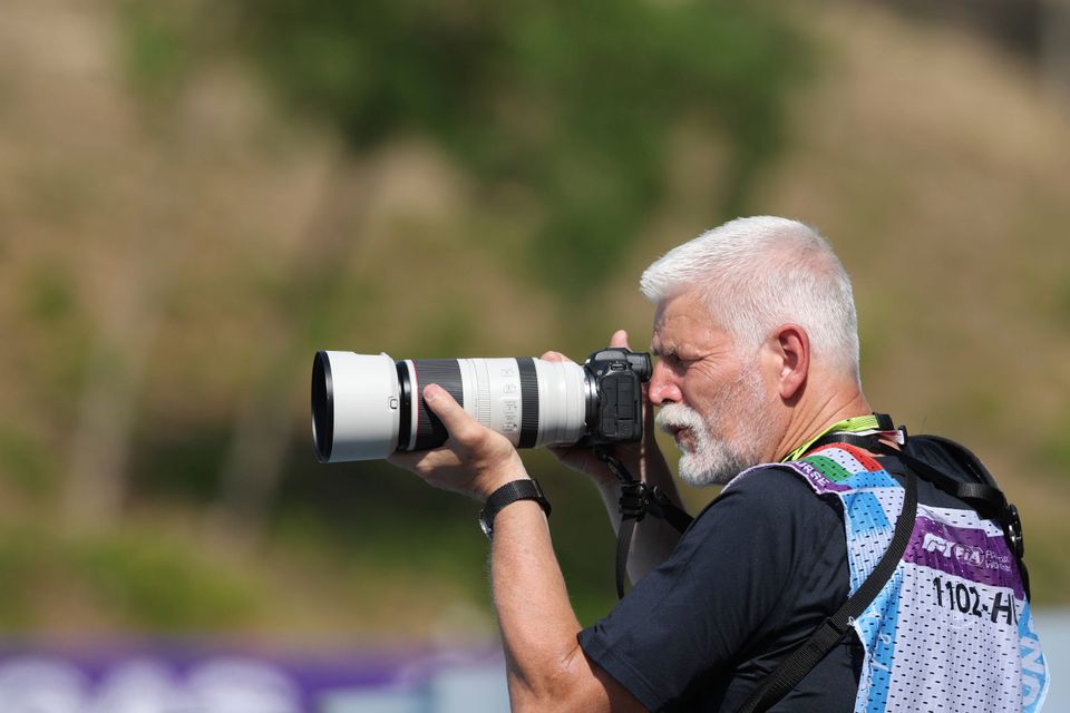 Tschechiens Präsident fotografiert beim Motorsport