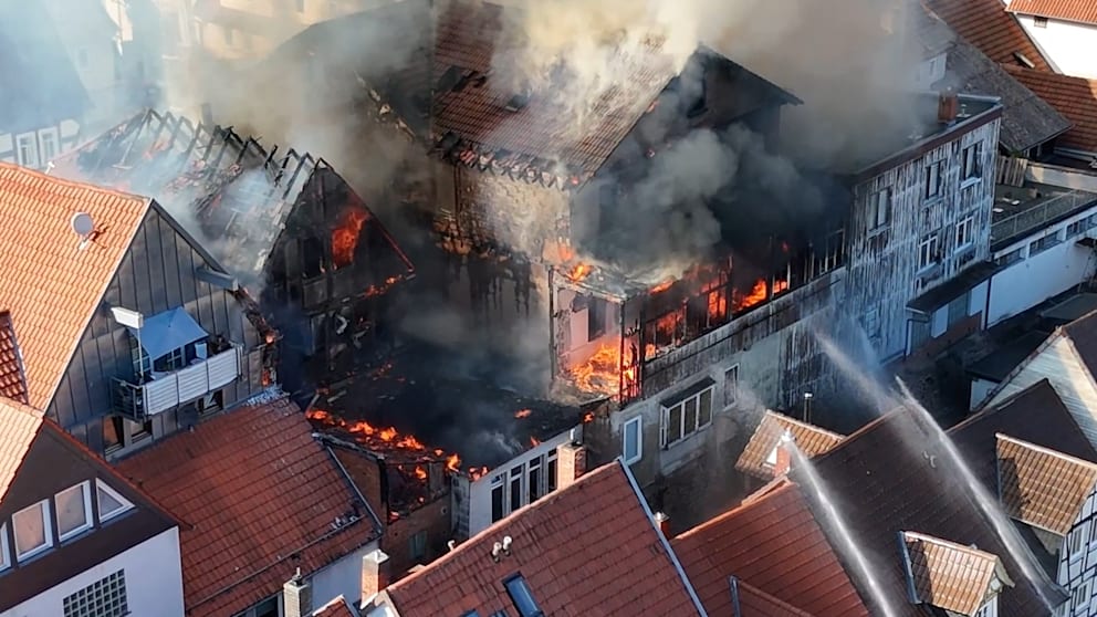 Großbrand in der historischen Altstadt von Lauterbach