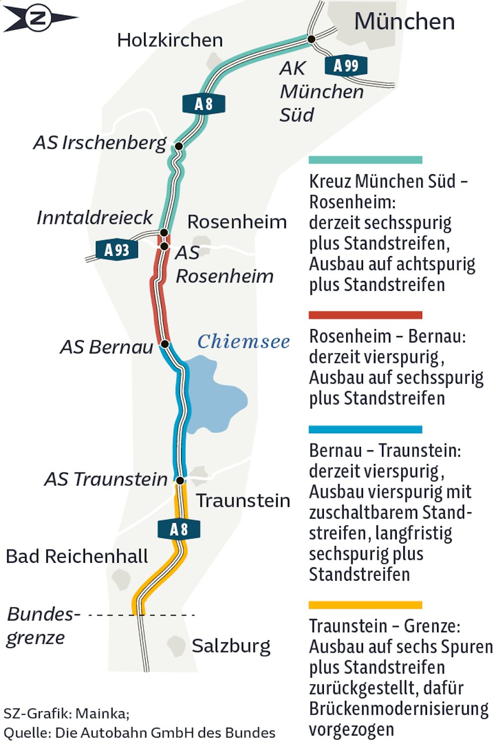 Verkehrsumgestaltung auf der A8: Fokus auf Brückensanierung