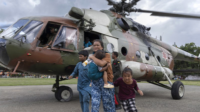 Hilfsmaßnahmen und Katastrophenhilfe nach Sturzflut in Nepal und Tibet