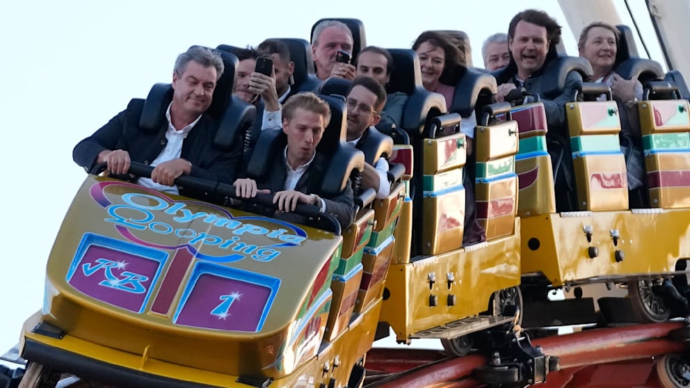 Söder und Krause feiern Olympische Spiele auf der Wiesn