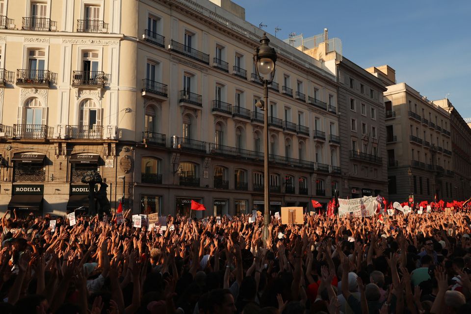 Massendemonstration gegen Wohnungsnot in Madrid