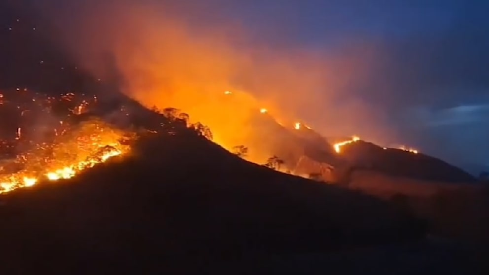 Flammen in Kolumbien: Waldbrände durch starke Winde angefacht