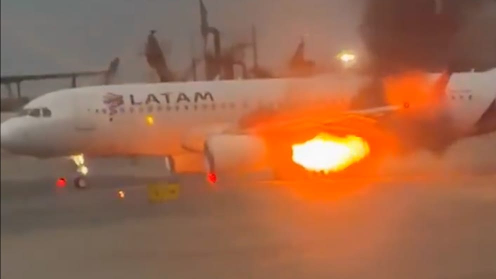 Brand an Airbus A320 kurz vor dem Abflug in Lima